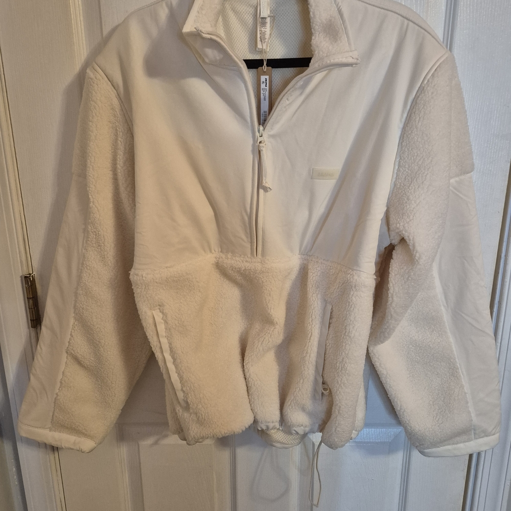 SKIMS TEDDY OVERSIZED HALF ZIP UP PULLOVER